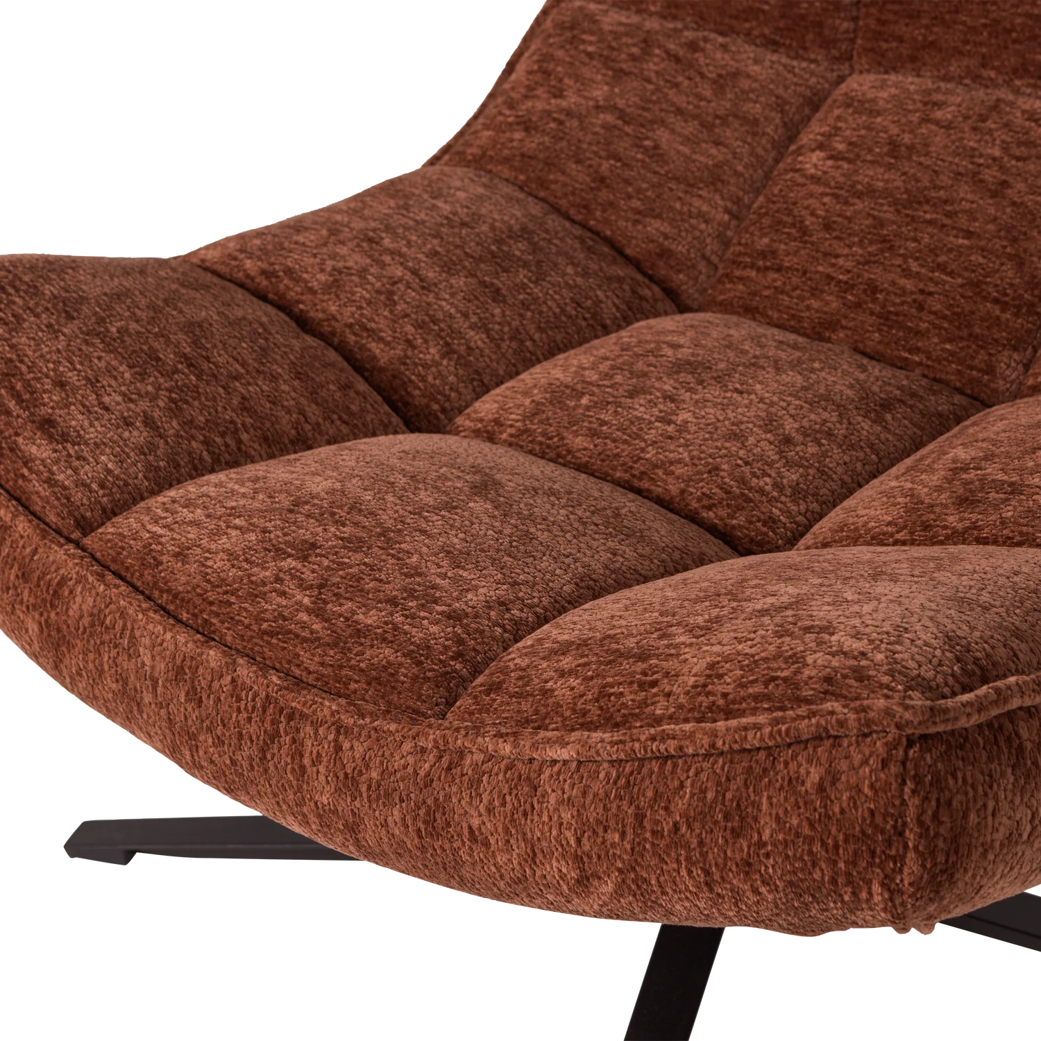 WOOD, Maudi Swivelfåtölj Chenille Brun