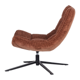 WOOD, Maudi Swivelfåtölj Chenille Brun