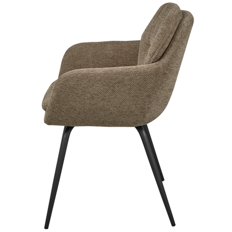 WOOOD, Runa matstol – chenille, mörk sand - 2st