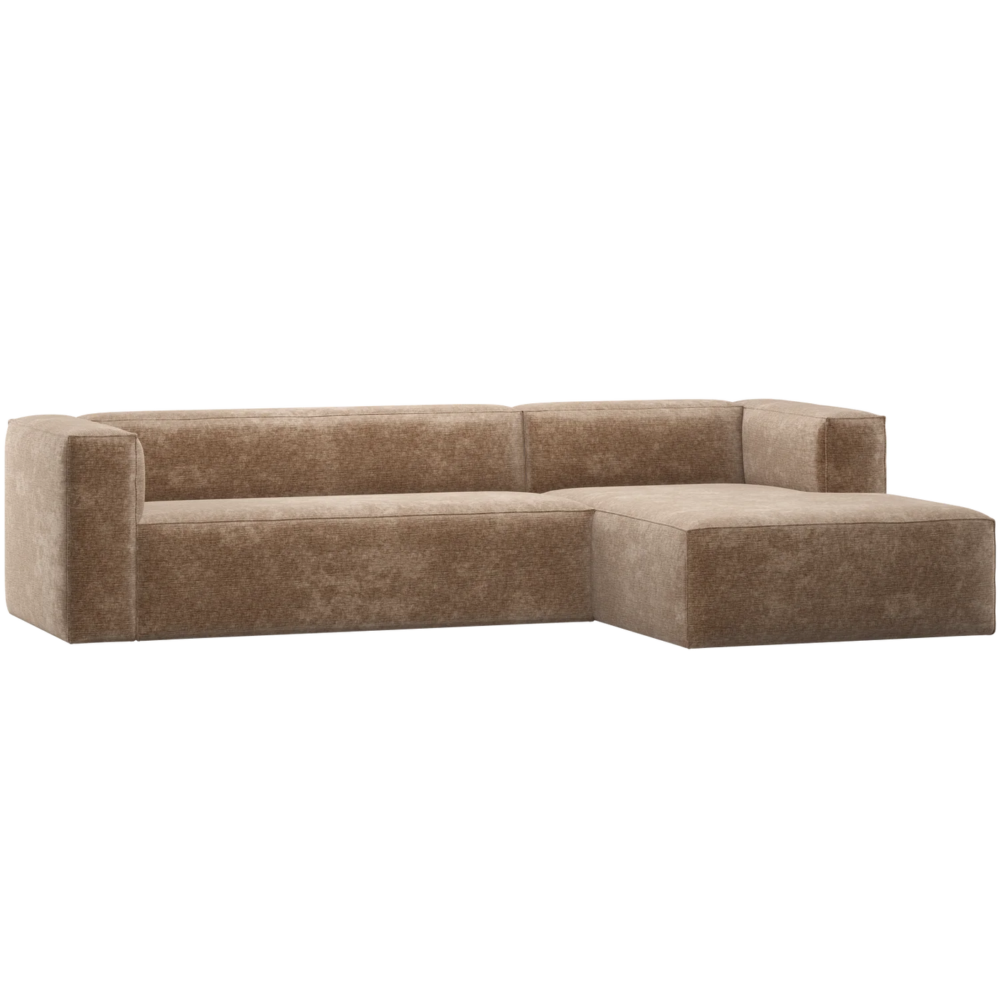 WOOOD, Bean Hörnsoffa Höger – Chenillesammet Taupe