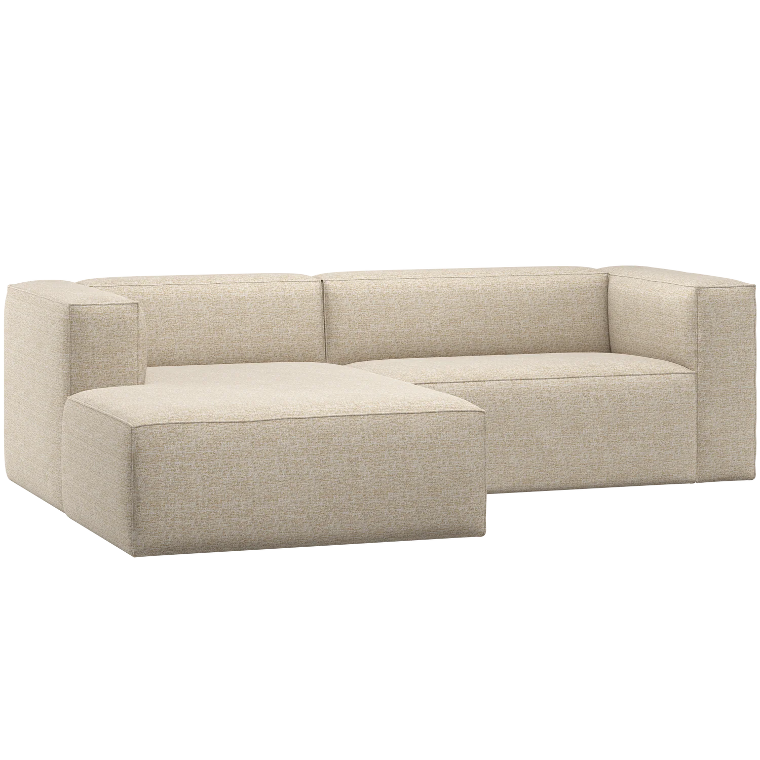 WOOD, Bean Soffa med Divan Vänster – Beige Melange