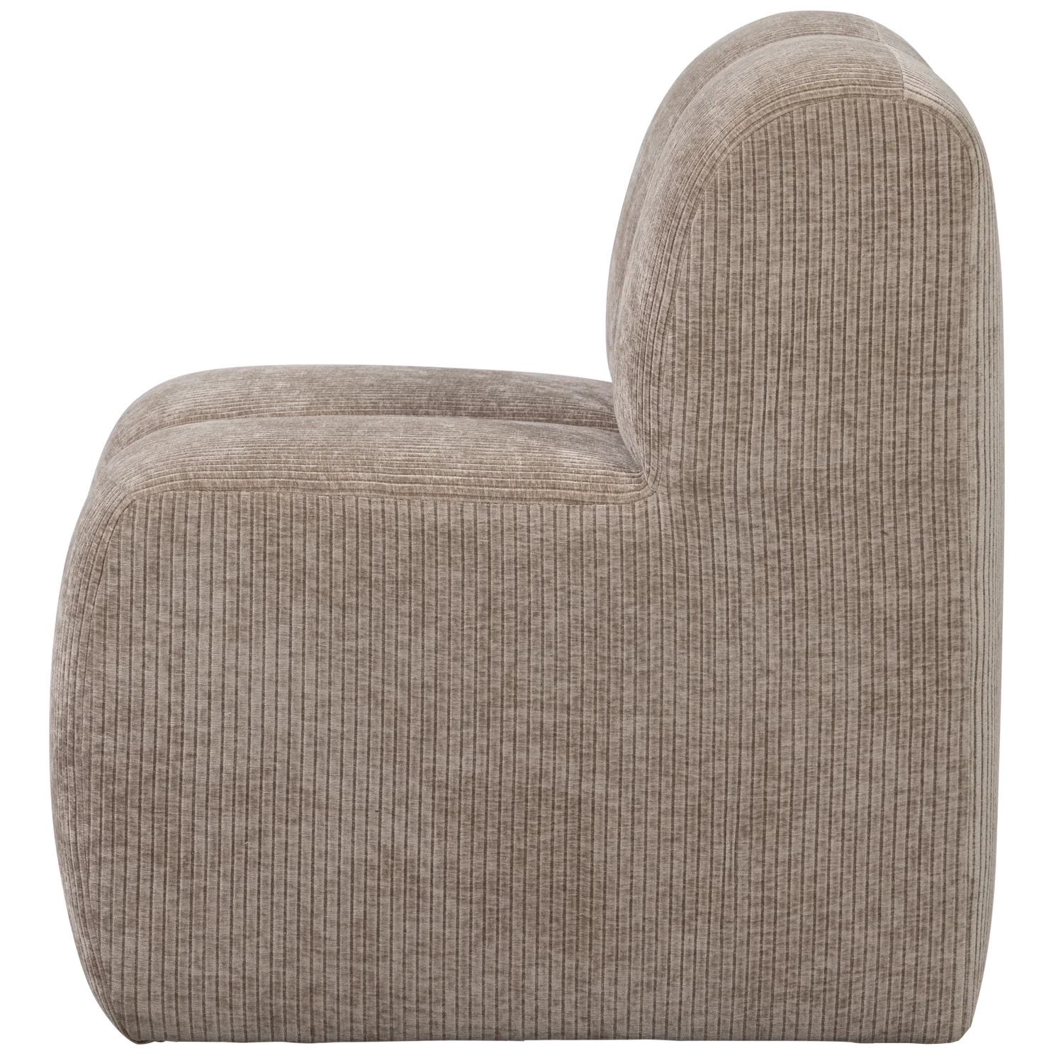 WOOOD, MOJO Matbänk 84 cm med ryggstöd i ribbat tyg – Dark Sand