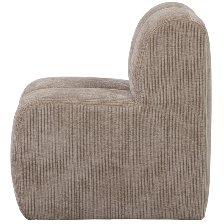 WOOOD, MOJO Matbänk 84 cm med ryggstöd i ribbat tyg – Dark Sand