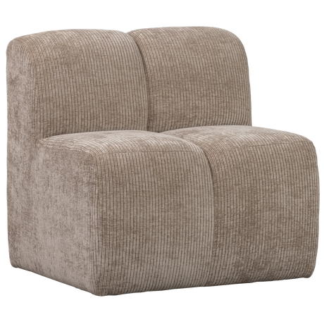 WOOOD, MOJO Matbänk 84 cm med ryggstöd i ribbat tyg – Dark Sand