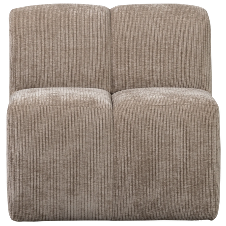 WOOOD, MOJO Matbänk 84 cm med ryggstöd i ribbat tyg – Dark Sand
