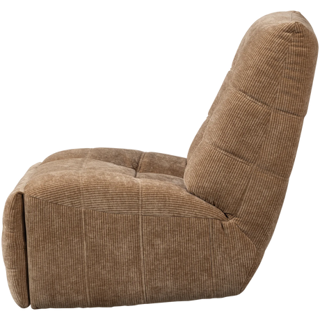 WOOD, Hein Elektrisk Recliner Ribbat Tyg Ljusbrun
