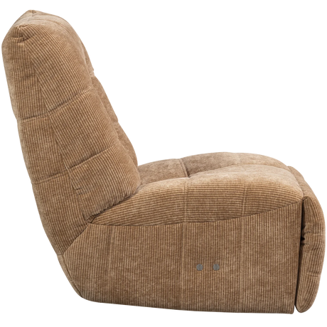 WOOD, Hein Elektrisk Recliner Ribbat Tyg Ljusbrun
