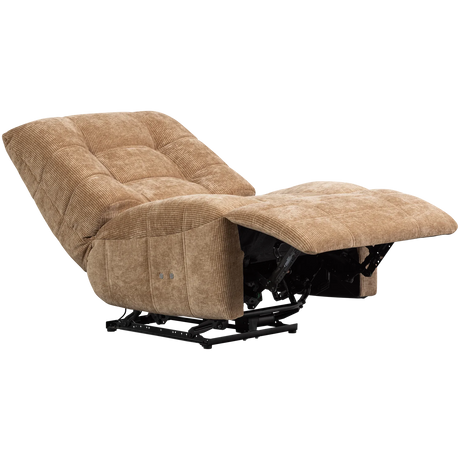 WOOD, Hein Elektrisk Recliner Ribbat Tyg Ljusbrun