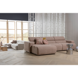 WOOOD, Novi schäslongsoffa vänster – bouclé, taupe