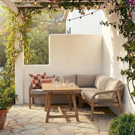 WOOOD, Taro Low Dining Loungeset i Akaciaträ – Natur [FSC]