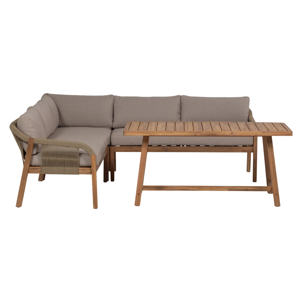 WOOOD, Taro Low Dining Loungeset i Akaciaträ – Natur [FSC]