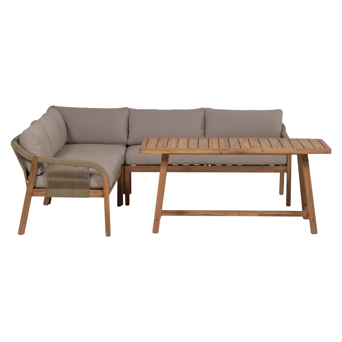 WOOOD, Taro Low Dining Loungeset i Akaciaträ – Natur [FSC]