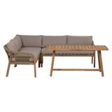 WOOOD, Taro Low Dining Loungeset i Akaciaträ – Natur [FSC]