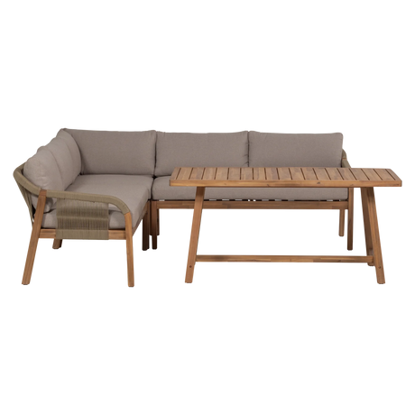 WOOOD, Taro Low Dining Loungeset i Akaciaträ – Natur [FSC]