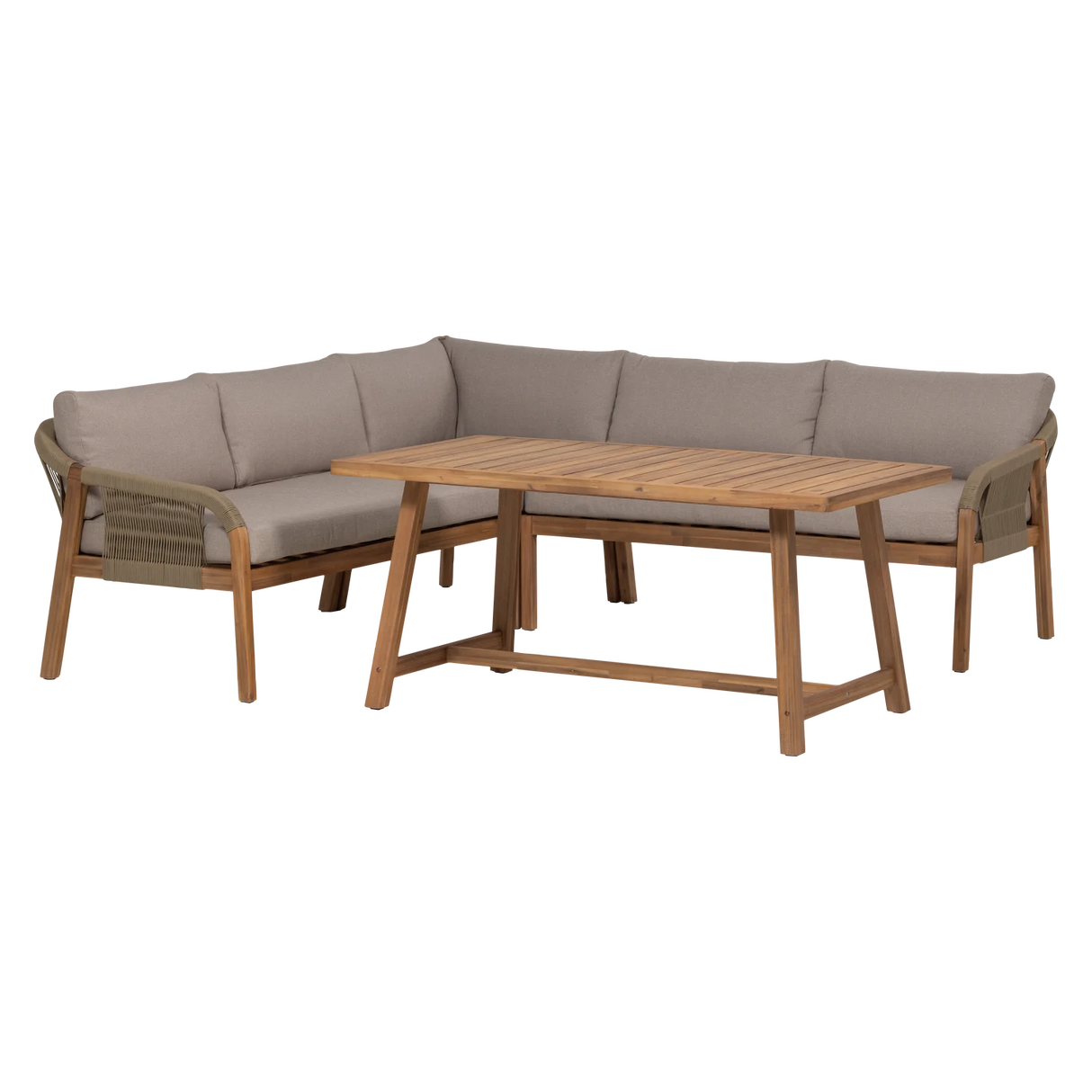 WOOOD, Taro Low Dining Loungeset i Akaciaträ – Natur [FSC]