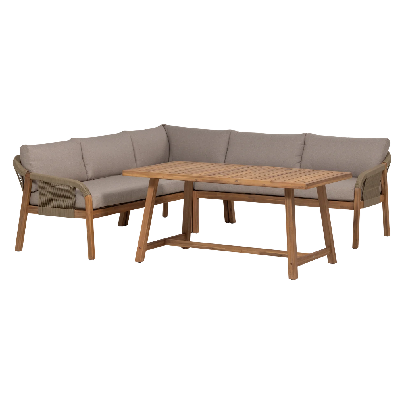 WOOOD, Taro Low Dining Loungeset i Akaciaträ – Natur [FSC]