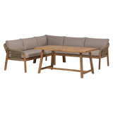 WOOOD, Taro Low Dining Loungeset i Akaciaträ – Natur [FSC]