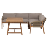 WOOOD, Taro Low Dining Loungeset i Akaciaträ – Natur [FSC]