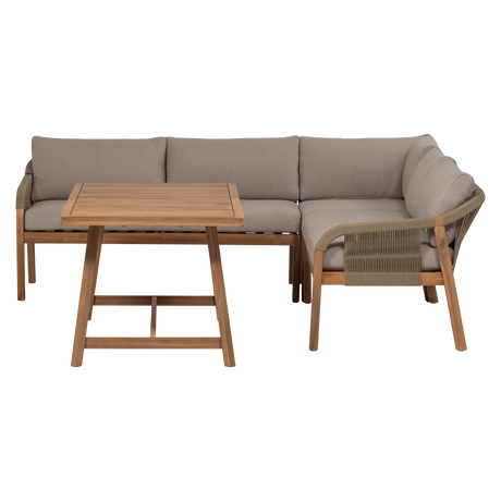 WOOOD, Taro Low Dining Loungeset i Akaciaträ – Natur [FSC]