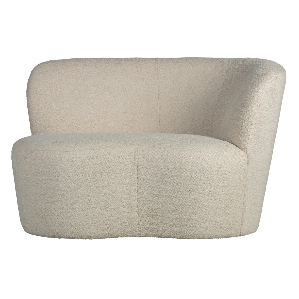 WOOOD, STONE liten högervänd soffa – bouclé, cremevit [FSC]