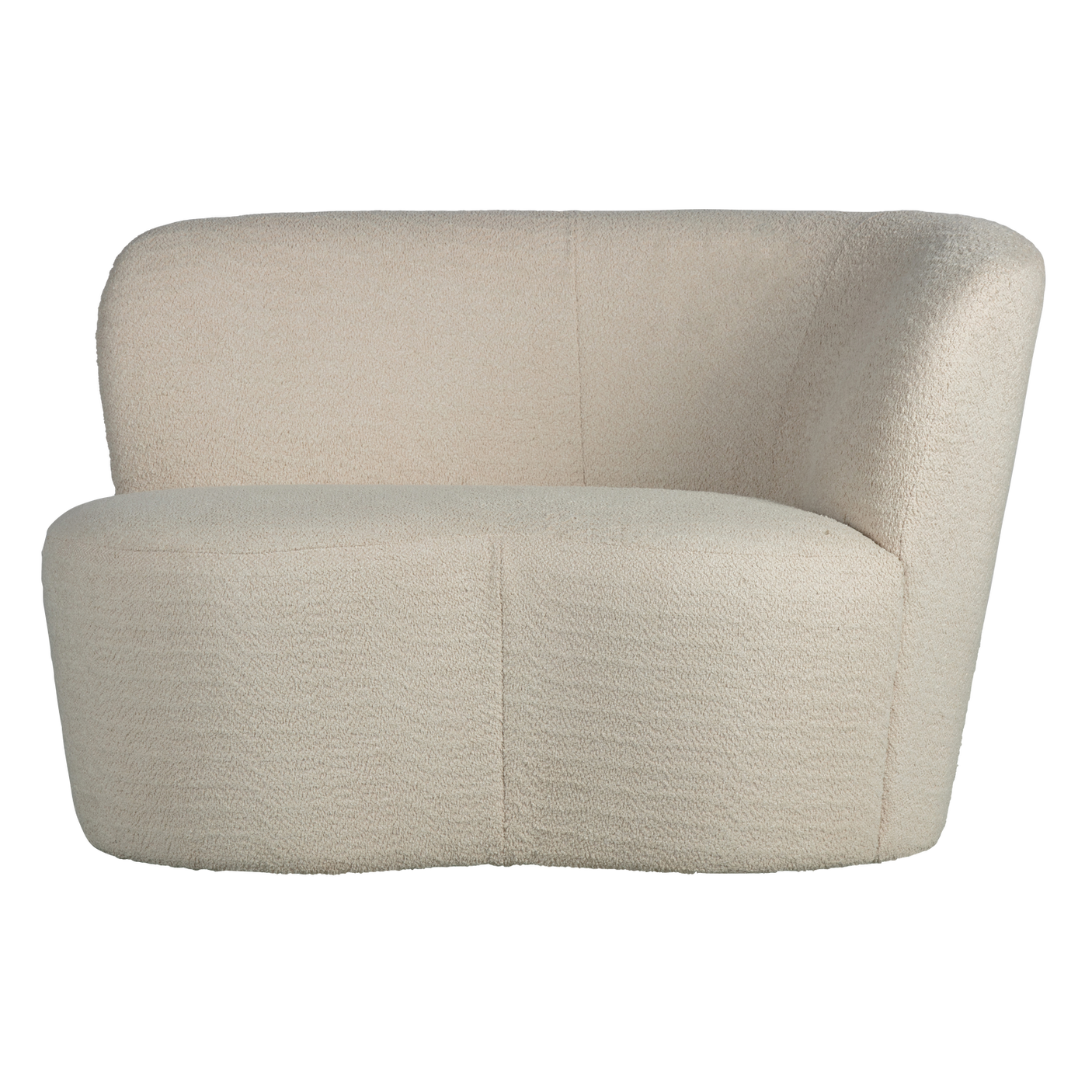 WOOOD, STONE liten högervänd soffa – bouclé, cremevit [FSC]