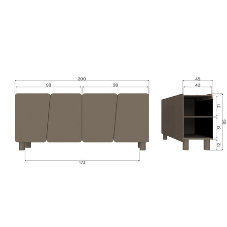 WOOOD, Root Sideboard 200 cm i Furu – Tryffelbrun [FSC]