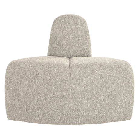 WOOOD, MOJO Hörnmodul till matbänk med rundat ryggstöd i bouclé – Beige Melange