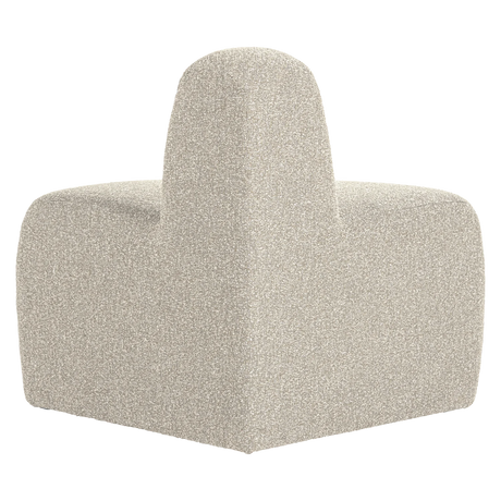 WOOOD, MOJO Hörnmodul till matbänk med rundat ryggstöd i bouclé – Beige Melange