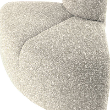 WOOOD, MOJO Hörnmodul till matbänk med rundat ryggstöd i bouclé – Beige Melange