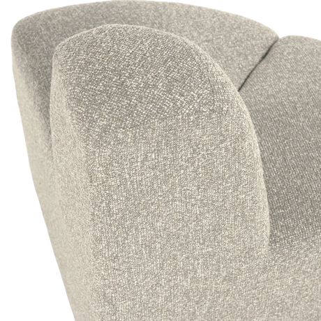 WOOOD, MOJO Hörnmodul till matbänk med rundat ryggstöd i bouclé – Beige Melange