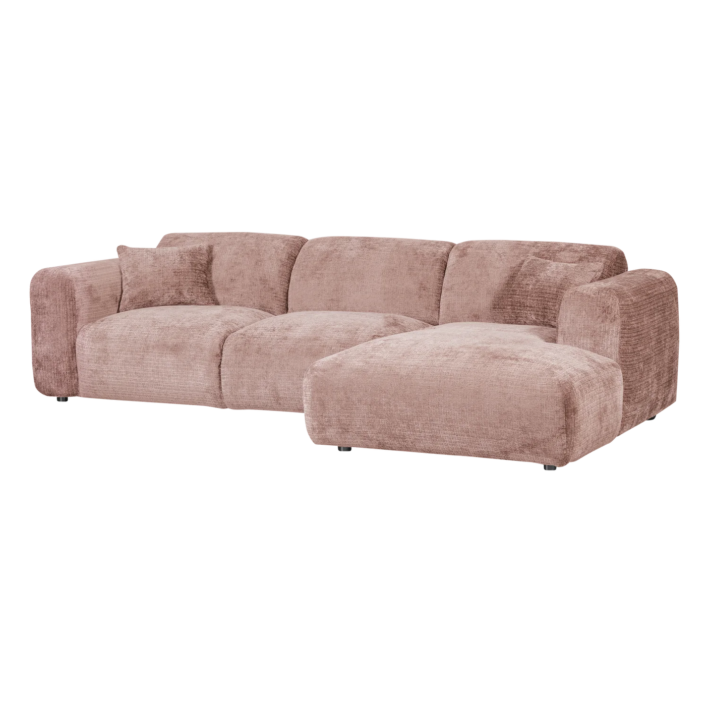 WOOOD, Cloud Soffa med Divan Höger – Chenille Taupe/Rosa [FSC]