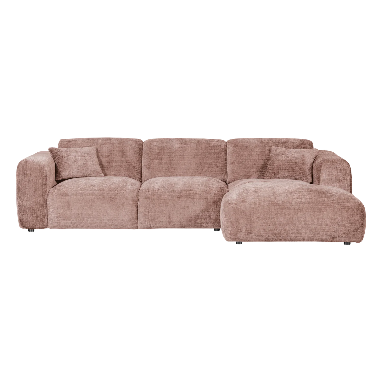 WOOOD, Cloud Soffa med Divan Höger – Chenille Taupe/Rosa [FSC]