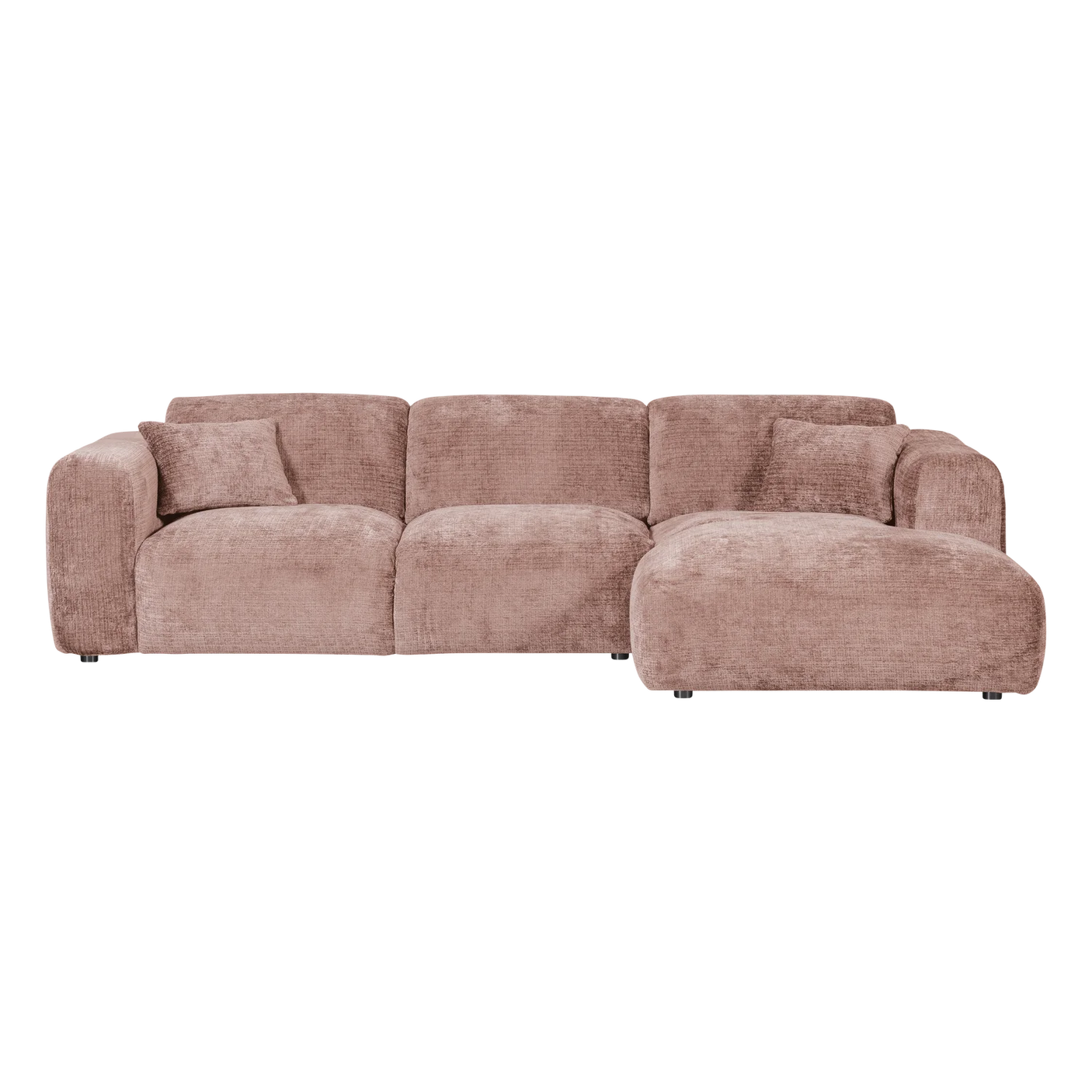 WOOOD, Cloud Soffa med Divan Höger – Chenille Taupe/Rosa [FSC]
