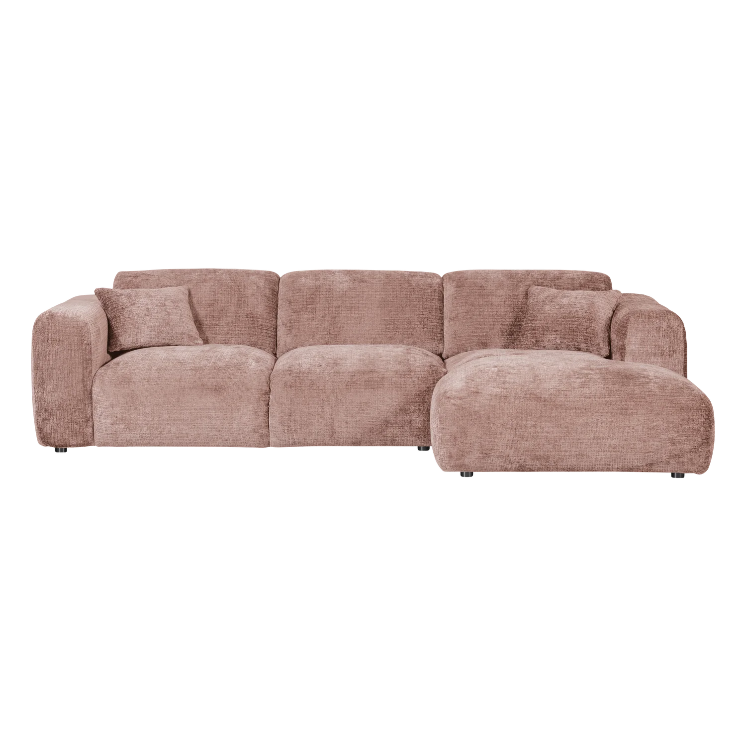 WOOD, Cloud Soffa med Divan Höger – Chenille Taupe/Rosa [FSC]