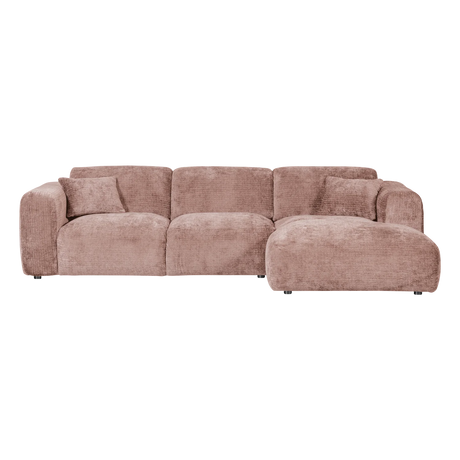 WOOOD, Cloud Soffa med Divan Höger – Chenille Taupe/Rosa [FSC]