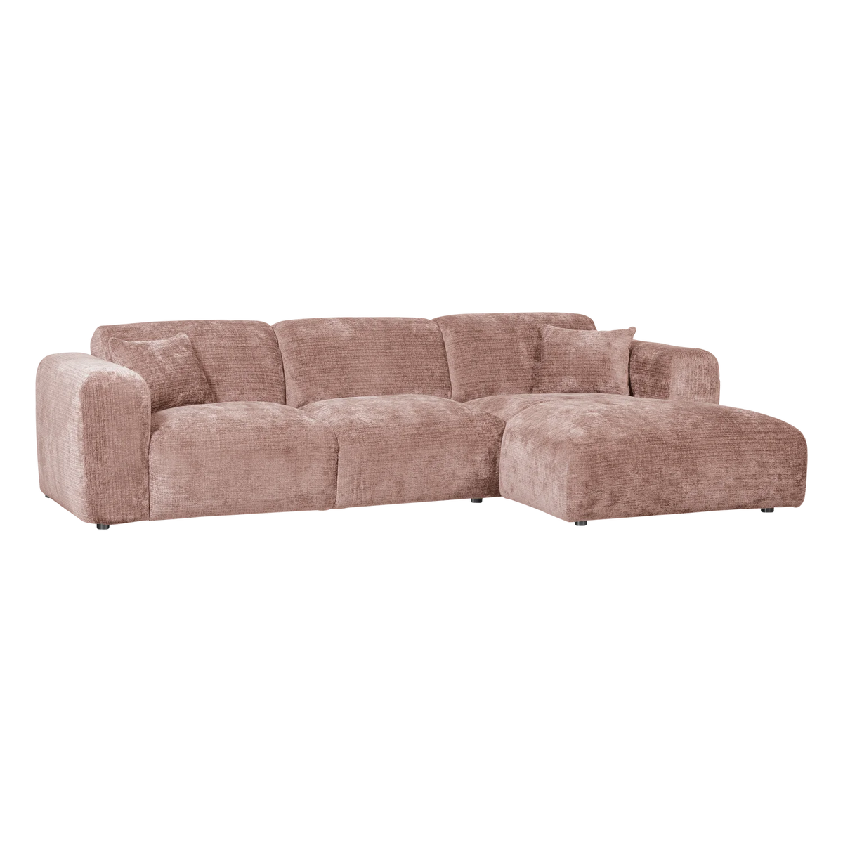 WOOOD, Cloud Soffa med Divan Höger – Chenille Taupe/Rosa [FSC]