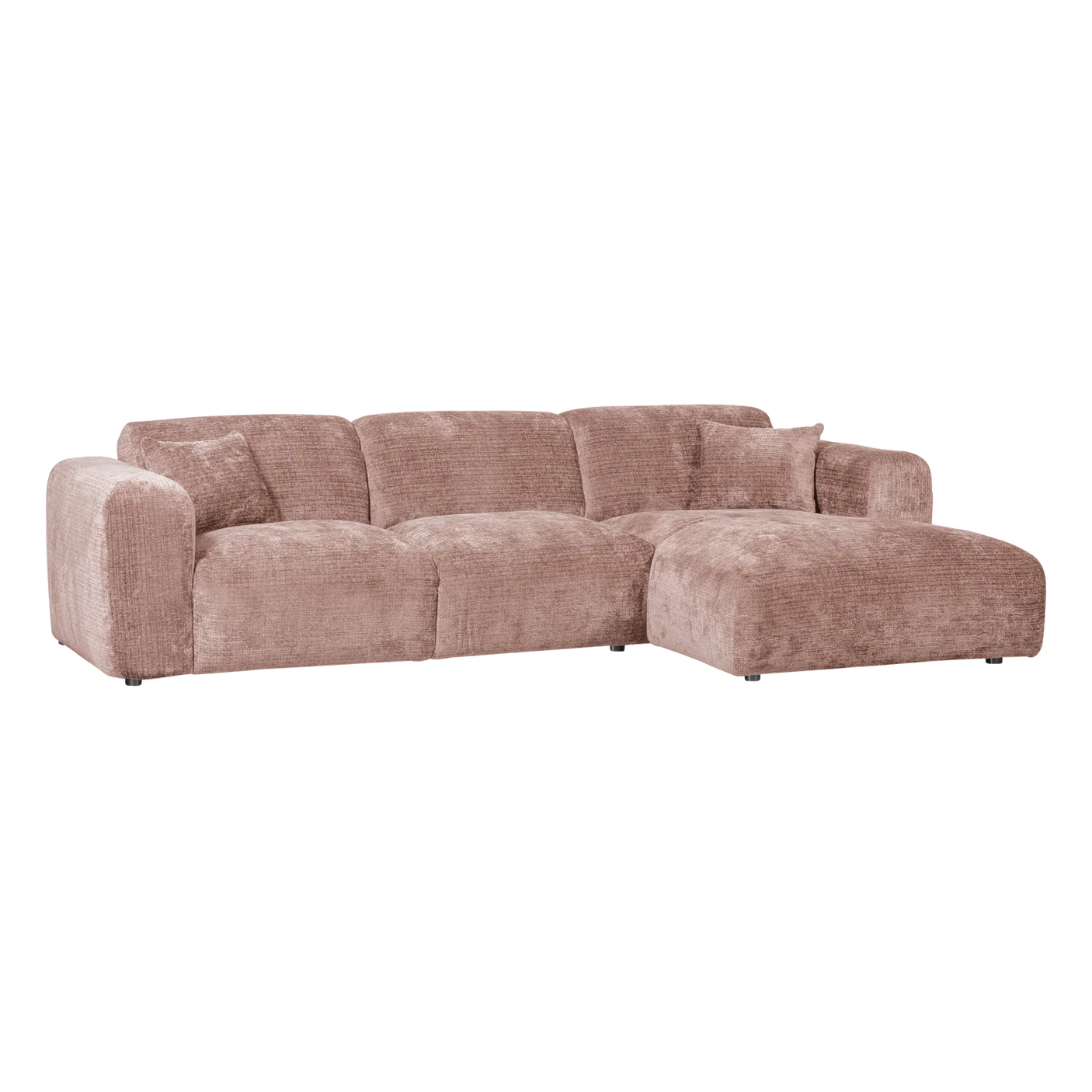 WOOOD, Cloud Soffa med Divan Höger – Chenille Taupe/Rosa [FSC]