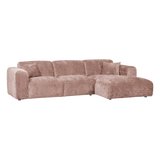 WOOOD, Cloud Soffa med Divan Höger – Chenille Taupe/Rosa [FSC]