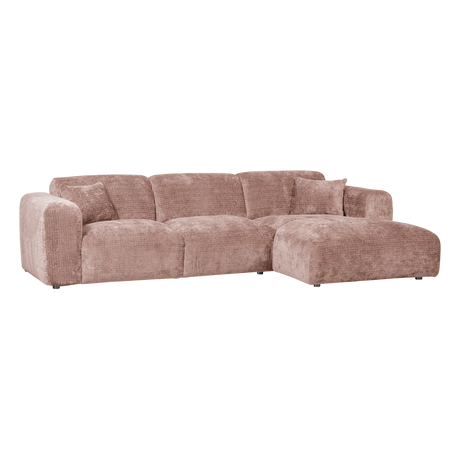 WOOOD, Cloud Soffa med Divan Höger – Chenille Taupe/Rosa [FSC]