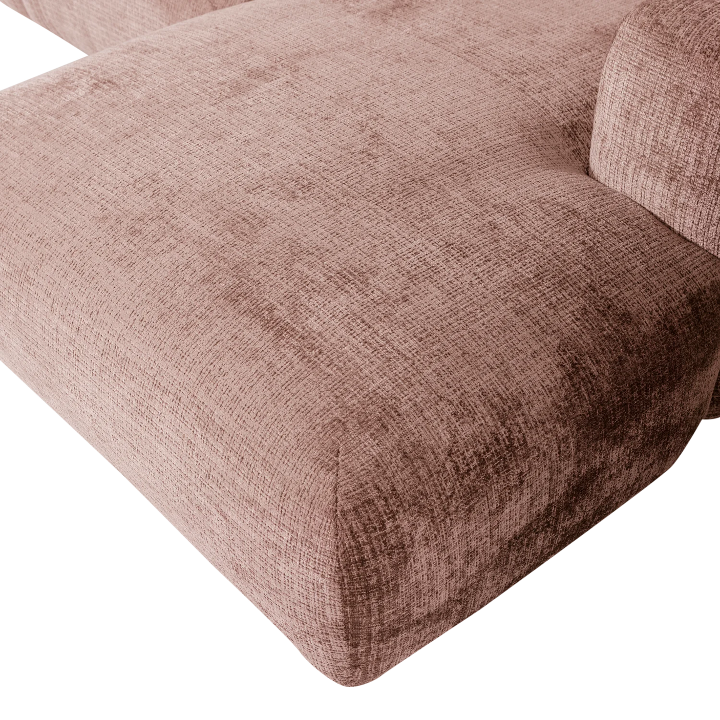 WOOOD, Cloud Soffa med Divan Höger – Chenille Taupe/Rosa [FSC]