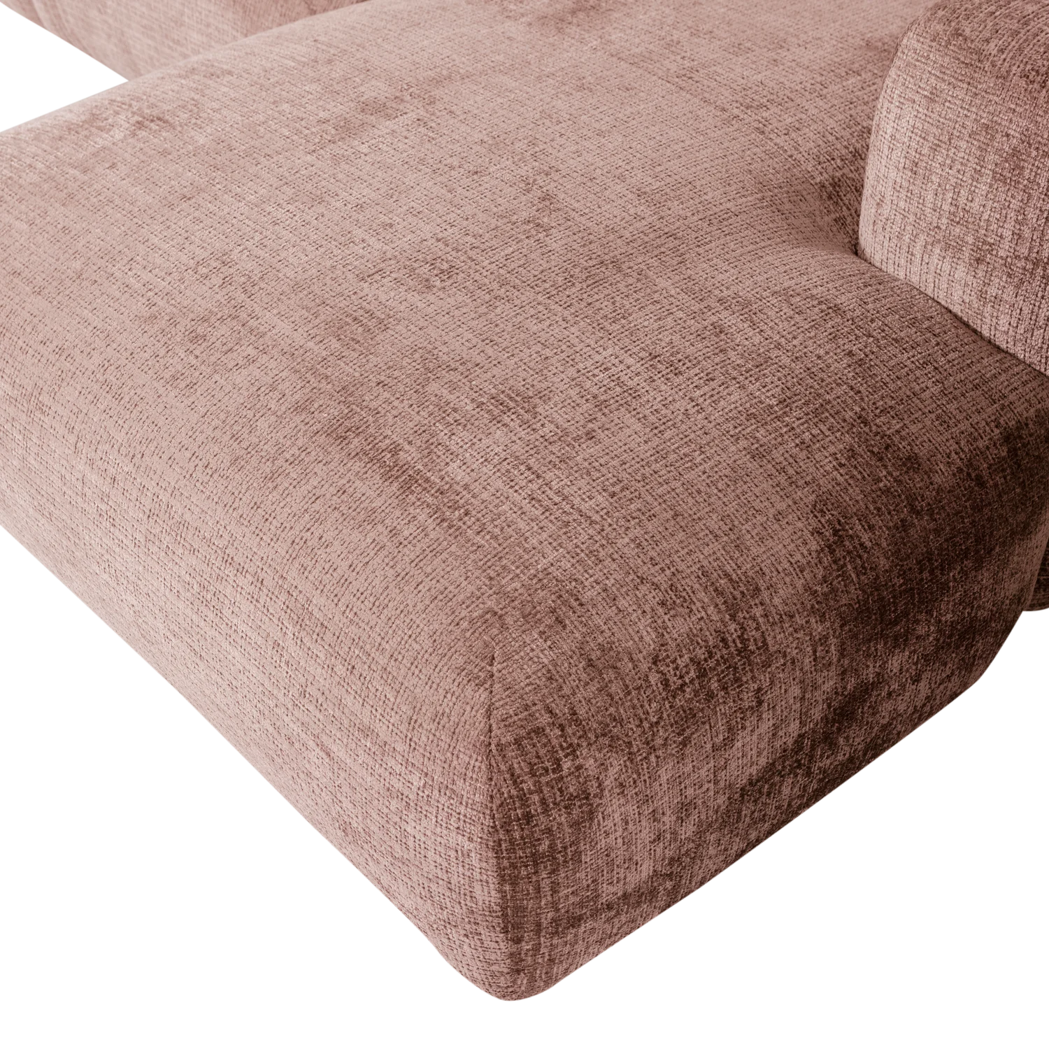 WOOD, Cloud Soffa med Divan Höger – Chenille Taupe/Rosa [FSC]