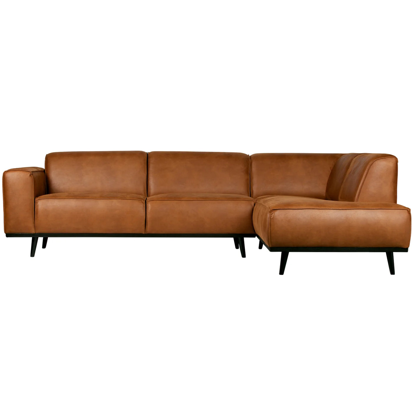 WOOOD, Statement hörnsoffa höger ekoläder cognac