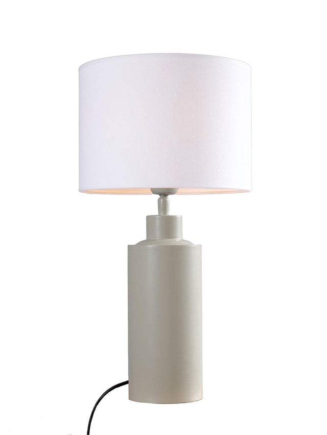Solo Bordslampa – Matt beige med vit skärm 46 cm