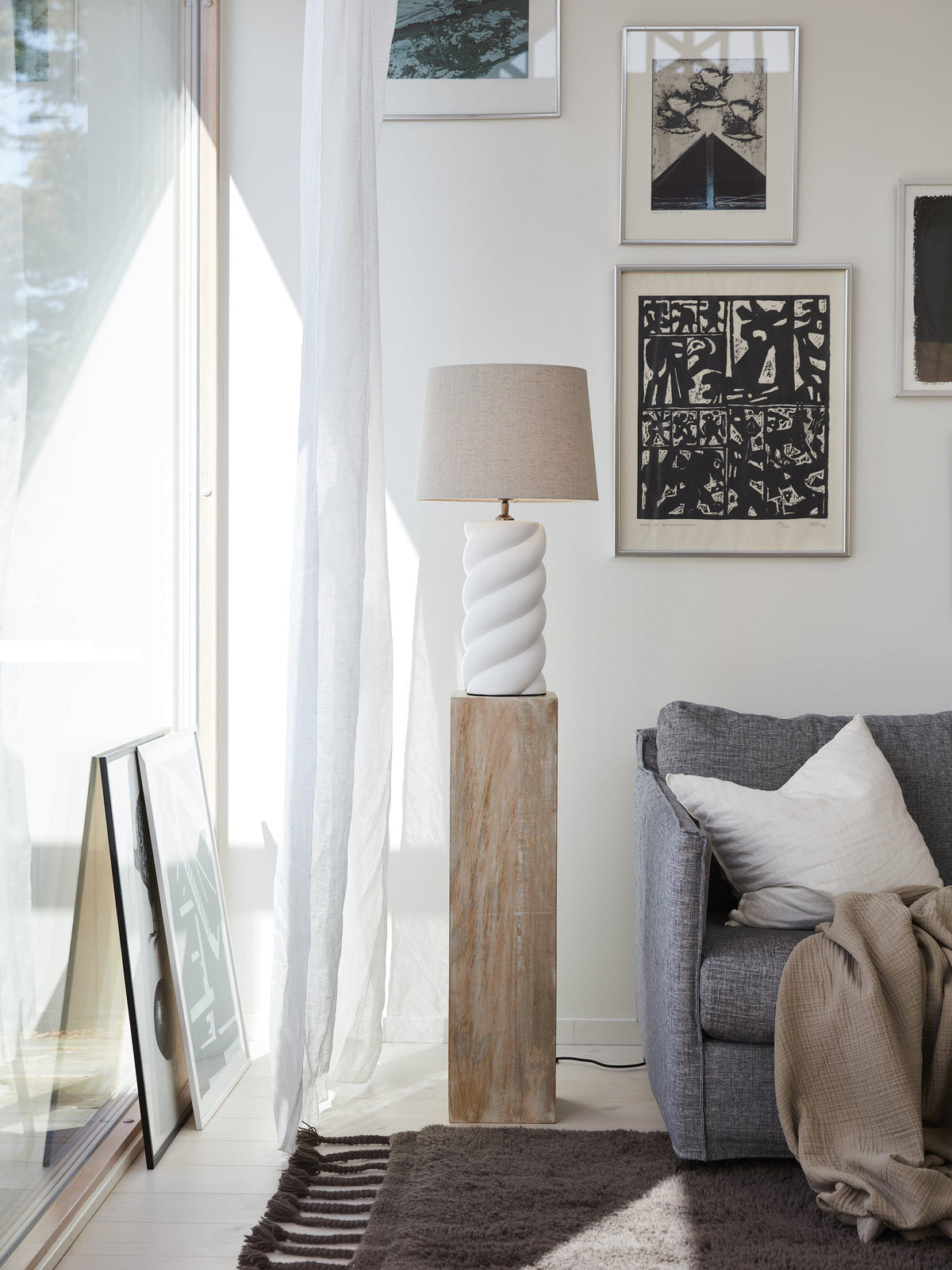Spin Lampfot – Vit 41 cm