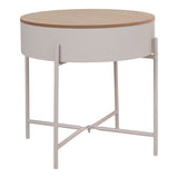 House Nordic, Sisco Runt Sidobord Beige / Natur Ø40 cm