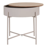 House Nordic, Sisco Runt Sidobord Beige / Natur Ø40 cm