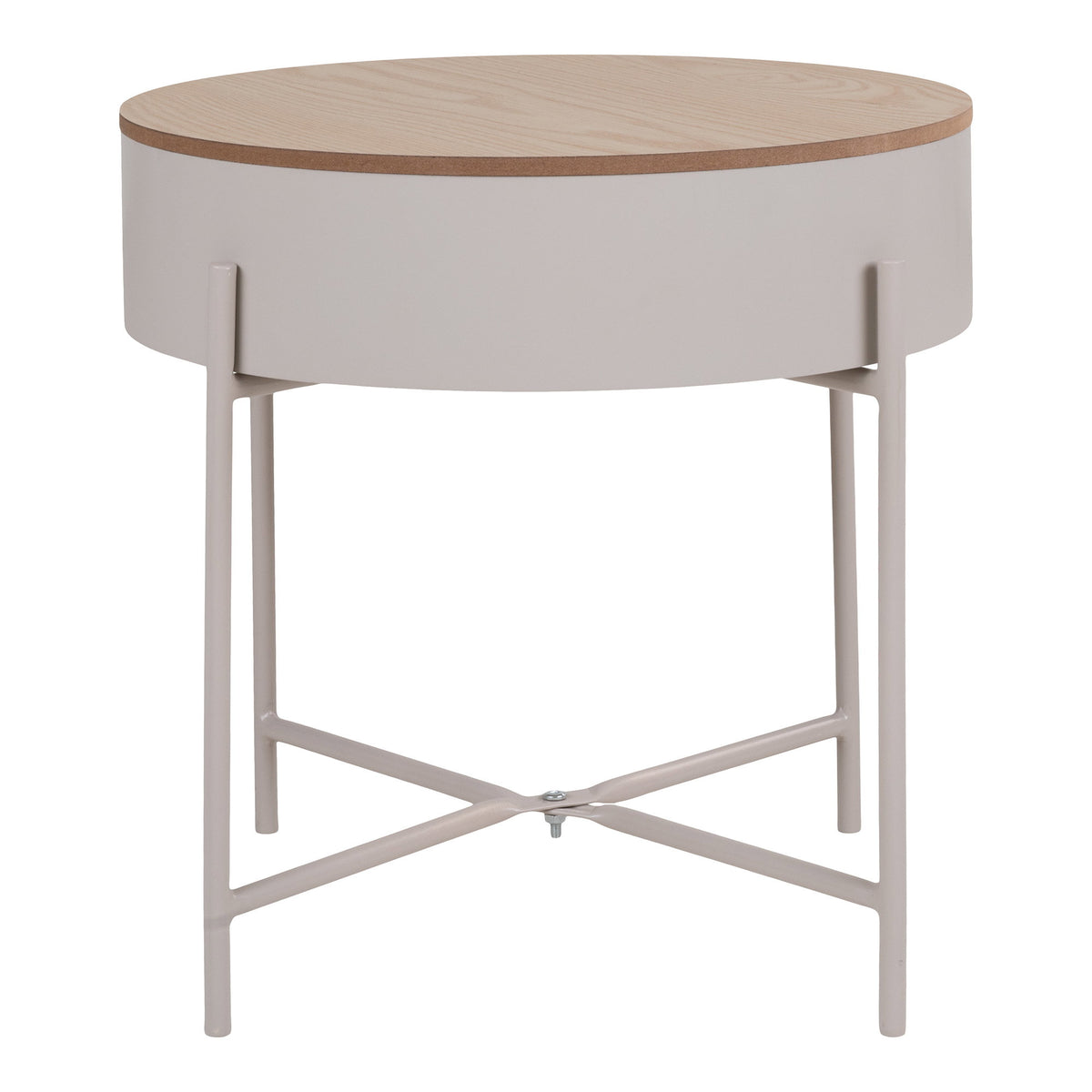House Nordic, Sisco Runt Sidobord Beige / Natur Ø40 cm