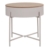 House Nordic, Sisco Runt Sidobord Beige / Natur Ø40 cm