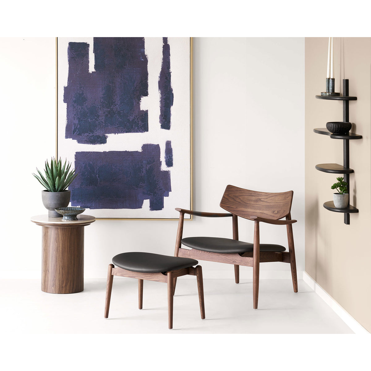 House Nordic, Aliano Vägghylla Ek Svart 88 cm