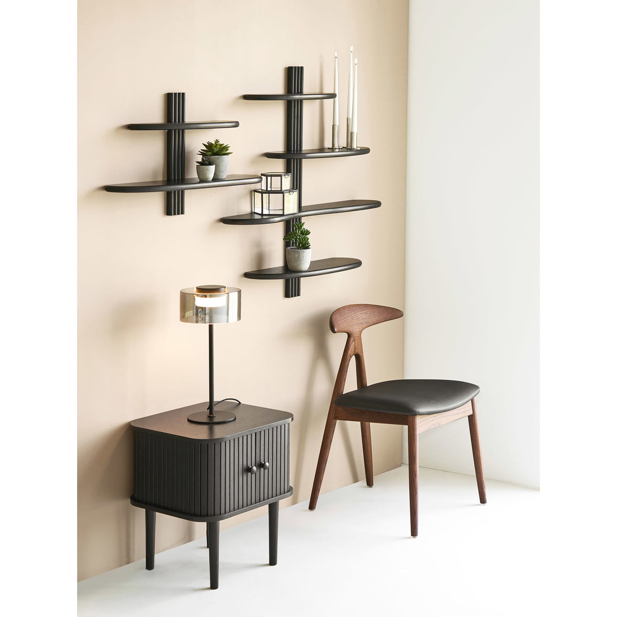 House Nordic, Aliano Vägghylla Ek Svart 65 cm